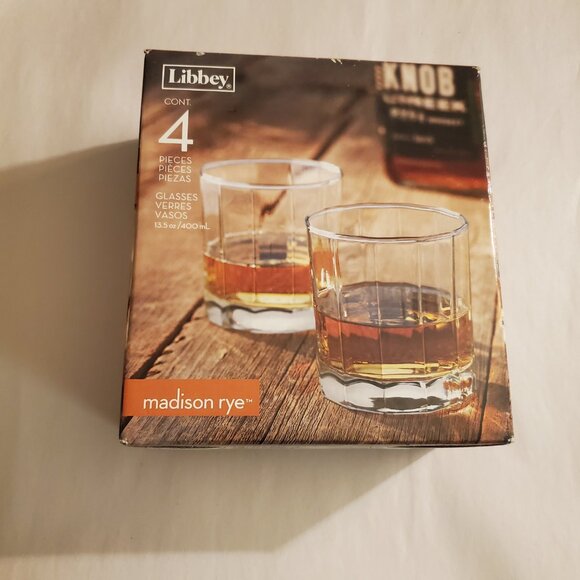 Libbey Drinking Glasses Set of 4 Octagon shaped. Crafted in the USA. - Picture 6 of 7